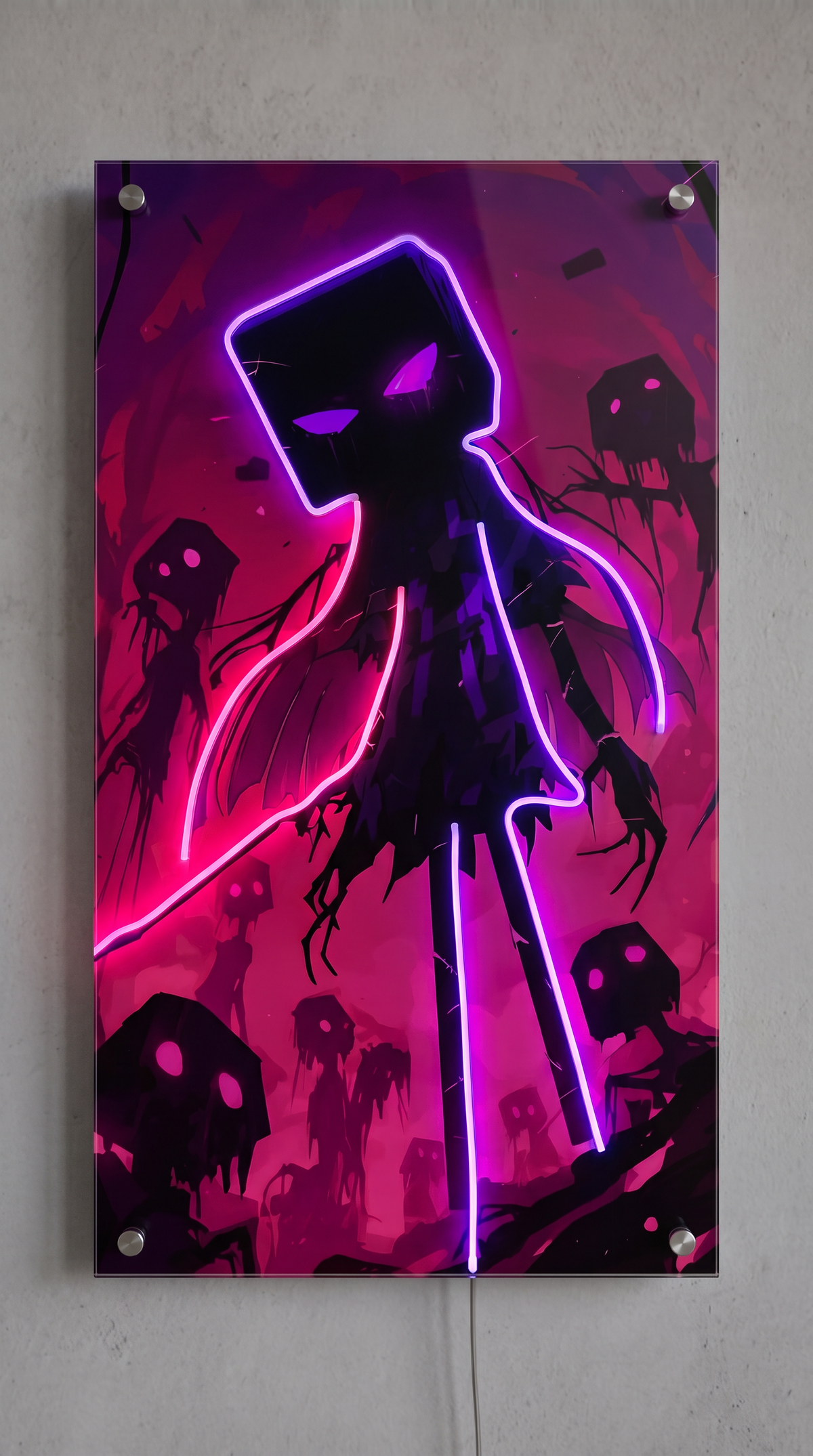 Blockworld Witch Creature LED Neon Wall Art - Premium Custom LED Neon Artwork