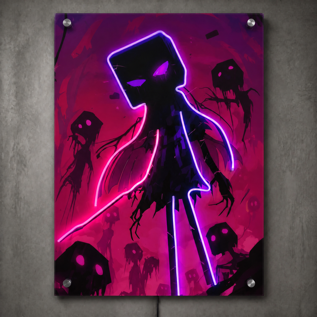 Blockworld Witch Creature LED Neon Wall Art - Premium Custom LED Neon Artwork