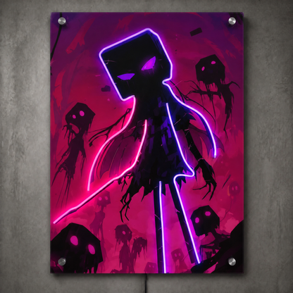 Blockworld Witch Creature LED Neon Wall Art - Premium Custom LED Neon Artwork