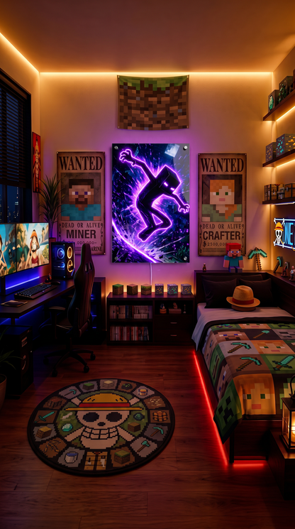 Blockworld Creature LED Neon Wall Art - Premium Custom LED Neon Artwork