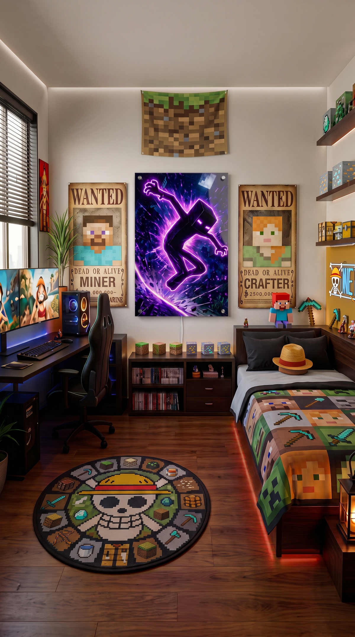 Blockworld Creature LED Neon Wall Art - Premium Custom LED Neon Artwork