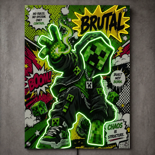 Blockworld Hiphop Creature LED Neon Wall Art - Premium Custom LED Neon Artwork