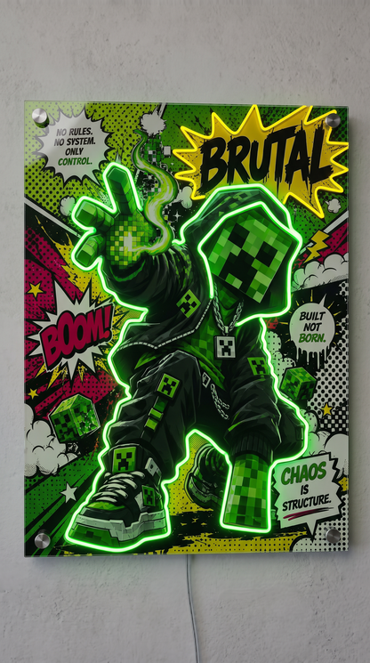 Blockworld Hiphop Creature LED Neon Wall Art - Premium Custom LED Neon Artwork