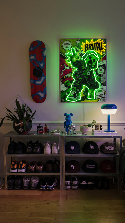 Blockworld Hiphop Creature LED Neon Wall Art - Premium Custom LED Neon Artwork