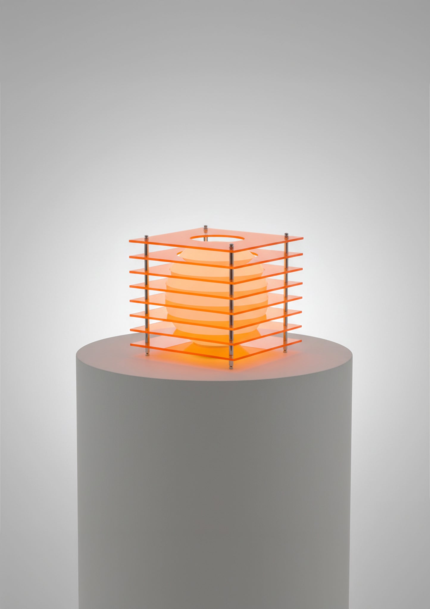 Orange Acrylic Moon Table Lamp - Nordic Minimalist Design for Living Room, Bedroom & Study - Warm LED Lighting for Cozy Atmosphere