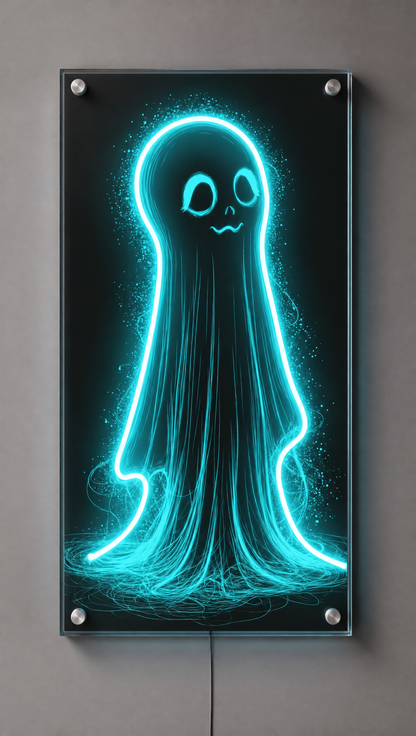 Sad Ghost Neon Wall Art - Premium Custom LED Neon Artwork