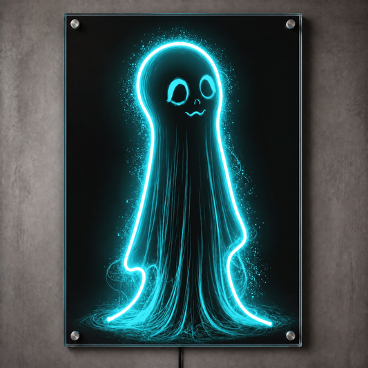 Sad Ghost Neon Wall Art - Premium Custom LED Neon Artwork