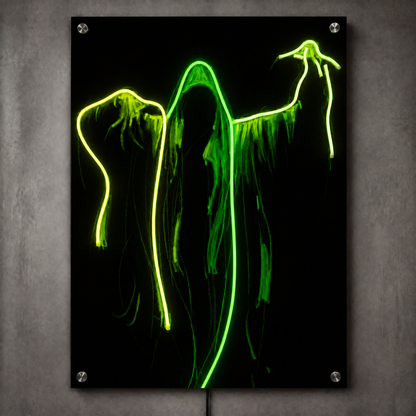 Green Ghost Neon Wall Art - Premium Custom LED Neon Artwork