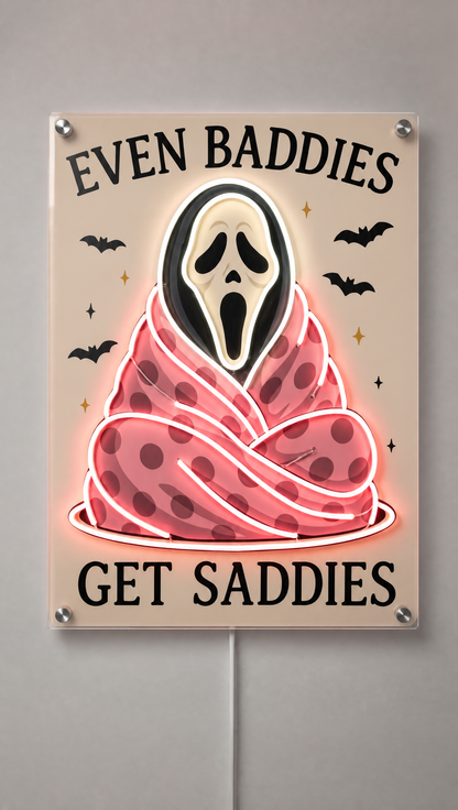 Sad Baddie Ghost Neon Wall Art - Premium Custom LED Neon Artwork