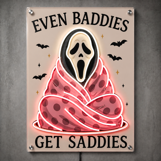 Sad Baddie Ghost Neon Wall Art - Premium Custom LED Neon Artwork
