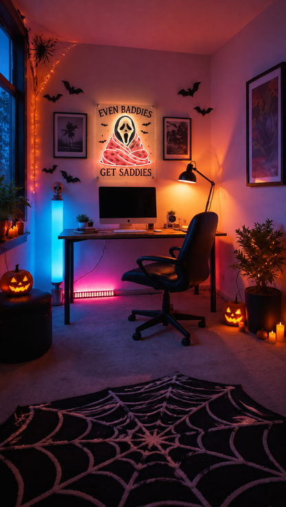 Sad Baddie Ghost Neon Wall Art - Premium Custom LED Neon Artwork