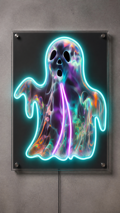Colorful Ghost Neon Wall Art - Premium Custom LED Neon Artwork