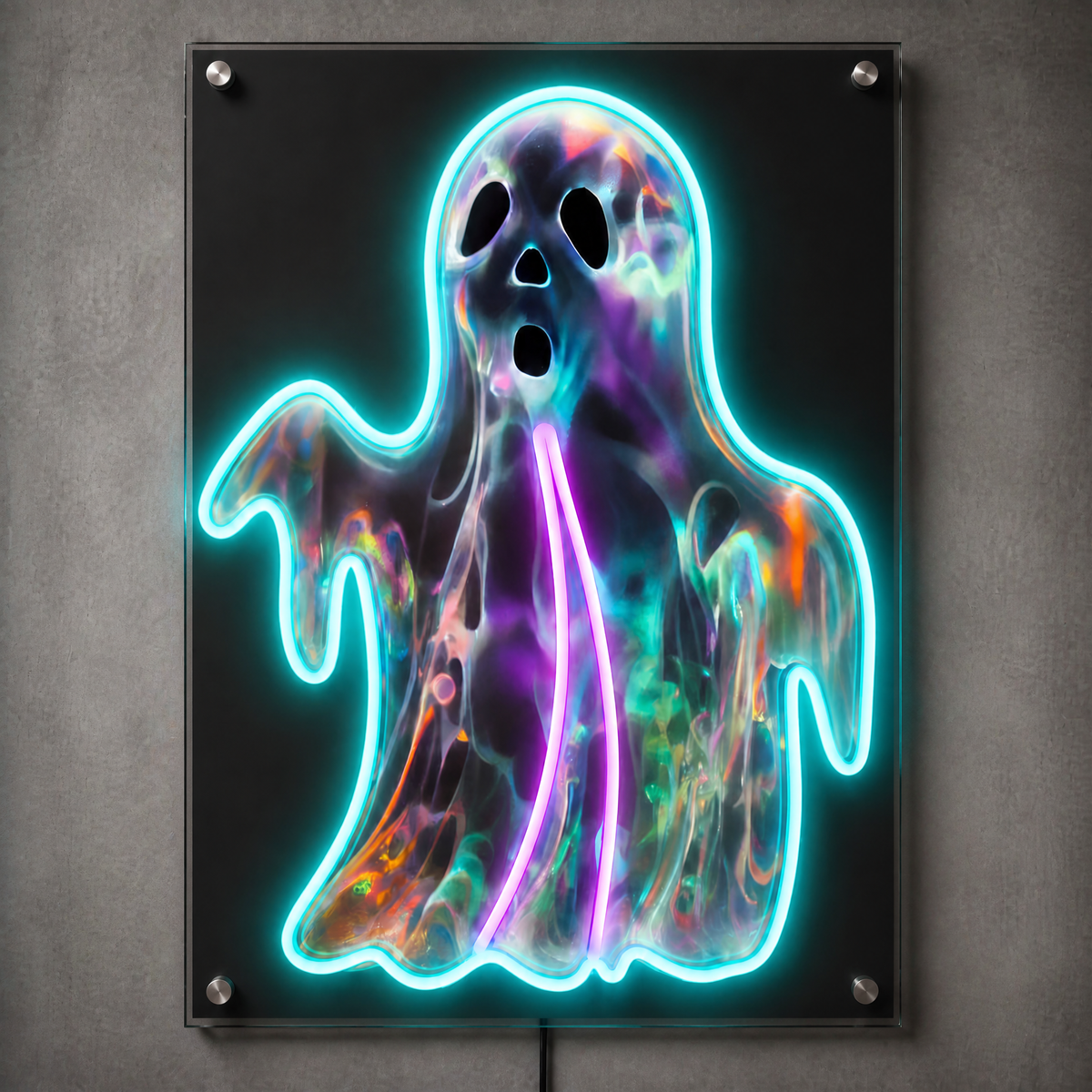 Colorful Ghost Neon Wall Art - Premium Custom LED Neon Artwork