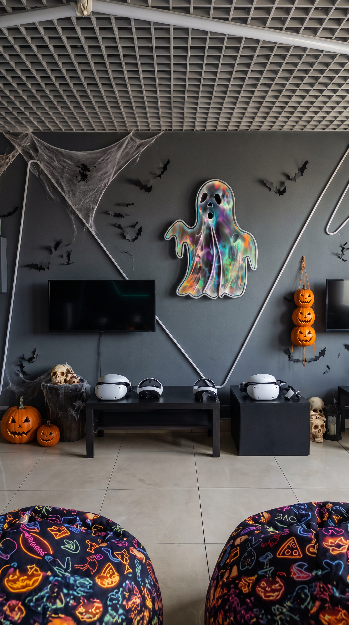 Colorful Ghost Neon Wall Art - Premium Custom LED Neon Artwork