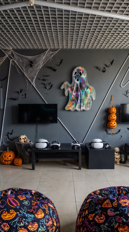 Colorful Ghost Neon Wall Art - Premium Custom LED Neon Artwork