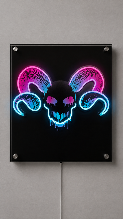Halloween Demon Neon Wall Art - Premium Custom LED Neon Artwork