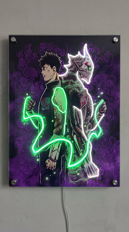 Human and Kaiju LED Neon Wall Art - Premium Custom LED Neon Artwork