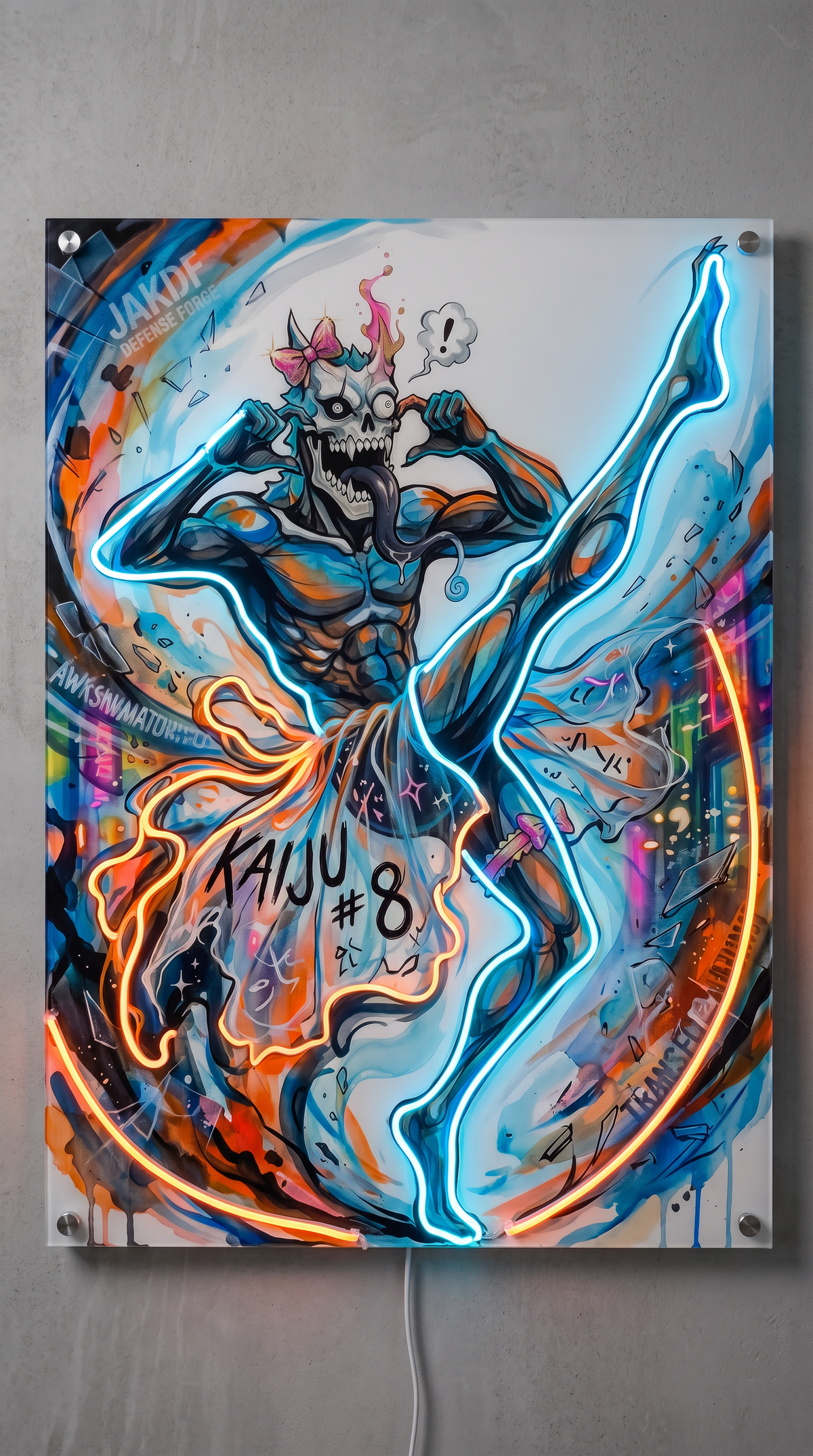 Dancing Kaiju LED Neon Wall Art - Premium Custom LED Neon Artwork