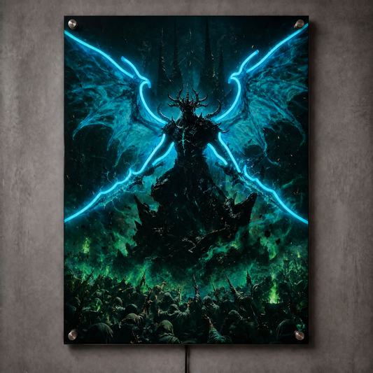 Demon with Sword LED Neon Wall Art - Premium Custom LED Neon Artwork