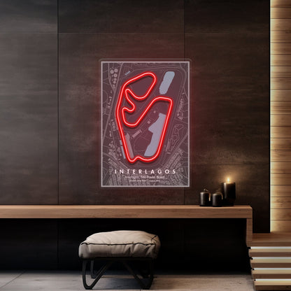 Interlagos Circuit - Brazil Motorsport Race Track LED Neon Sign Art
