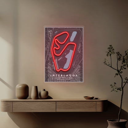 Interlagos Circuit - Brazil Motorsport Race Track LED Neon Sign Art