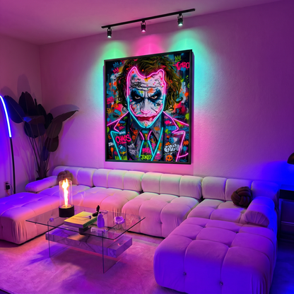 JOKER Neon Wall Art – UV Printed Custom LED Neon Artwork