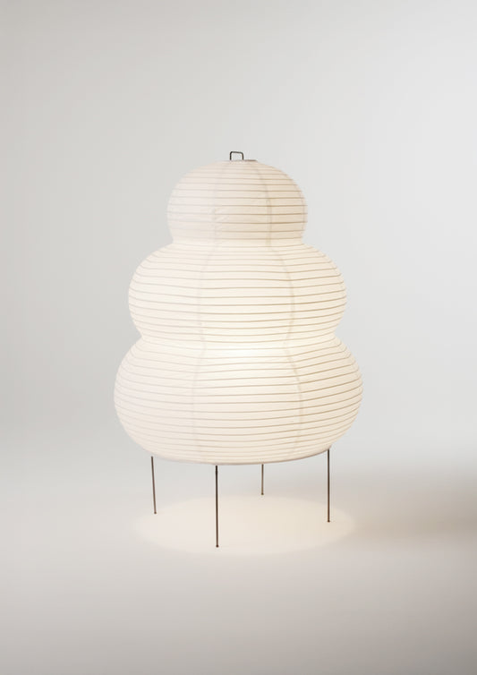 Japanese Design Akari Noguchi Yong Table Lamp White Rice Paper Decorative Desk Lights for Bedroom Living/Dining Room Study Loft