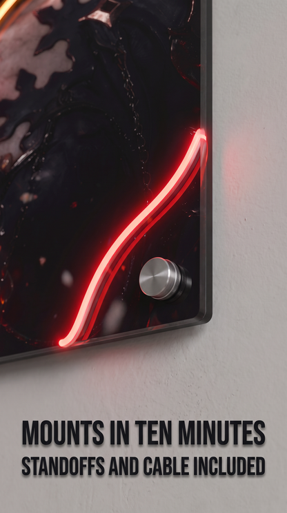 Demon Queen LED Neon Portrait Wall Art - Premium Custom LED Neon Artwork