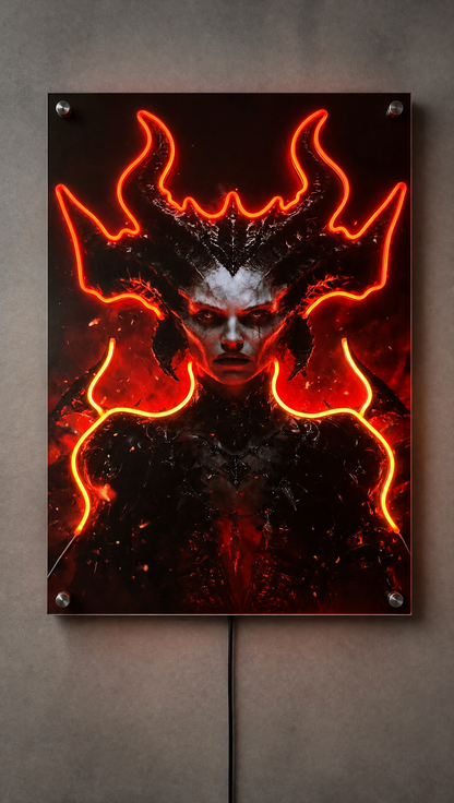 Demon Queen LED Neon Wall Art - Premium Custom LED Neon Artwork
