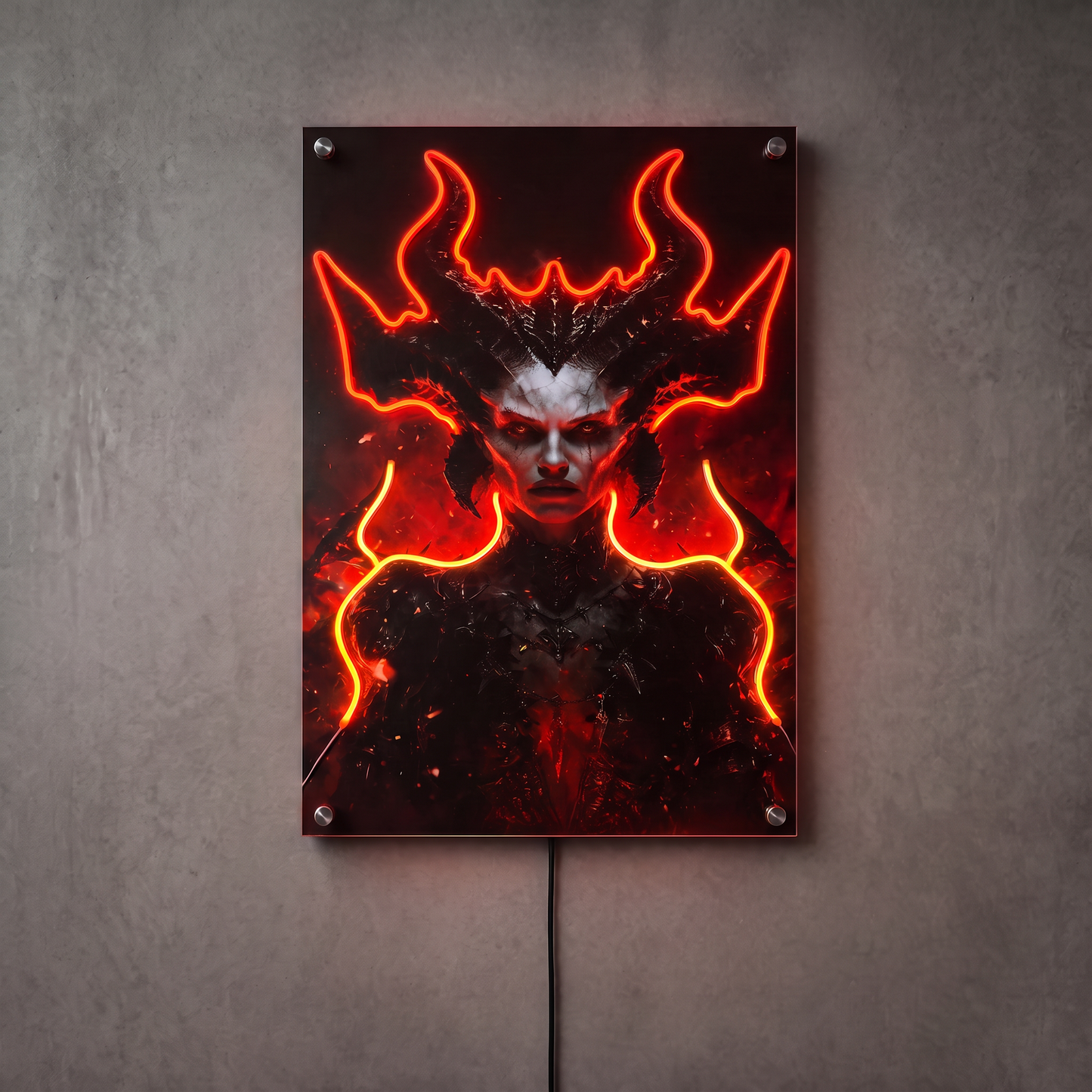 Demon Queen LED Neon Wall Art - Premium Custom LED Neon Artwork