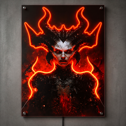 Demon Queen LED Neon Wall Art - Premium Custom LED Neon Artwork