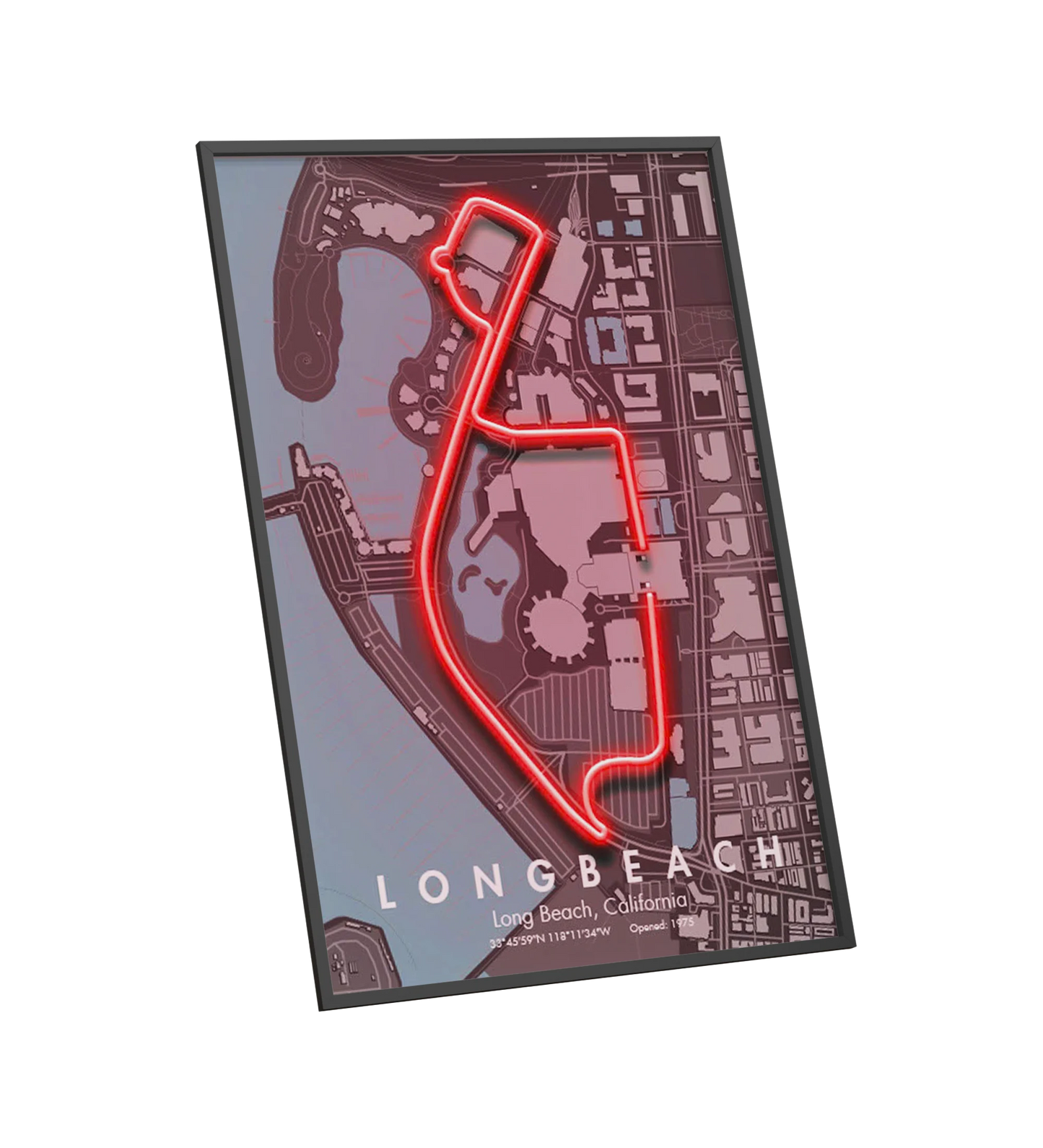 The Long Beach Circuit - North America Motorsport Race Track LED Neon Sign Art