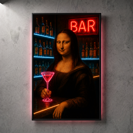 MONA in the BAR Neon Wall Art – UV Printed Custom LED Neon Artwork