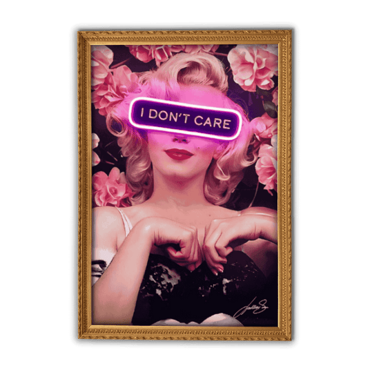 Marilyn Monroe I don't care | Custom UV LED Neon Artwork