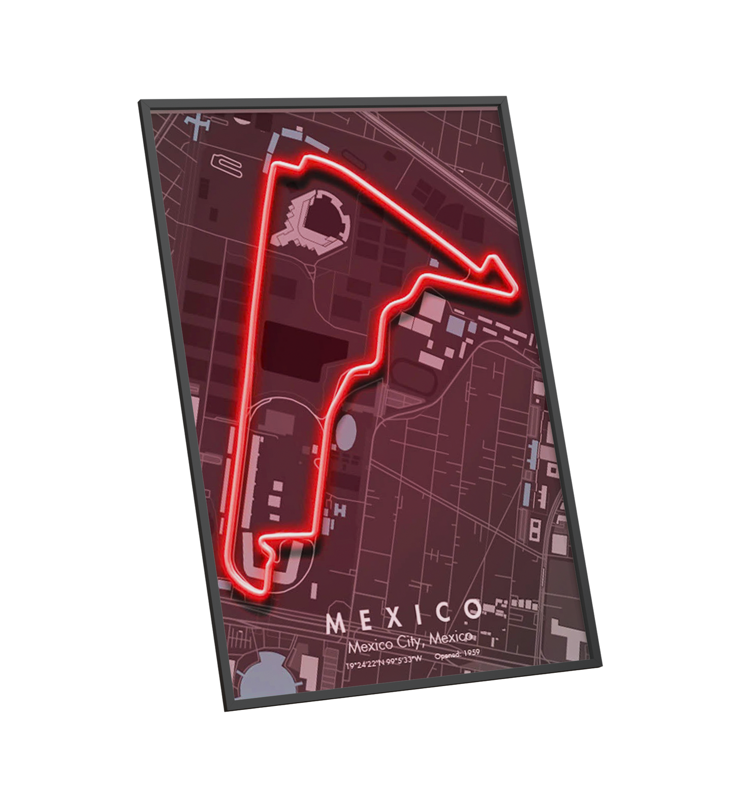 Mexico City Circuit - Autódromo Hermanos Rodríguez Motorsport Race Track LED Neon Sign Art