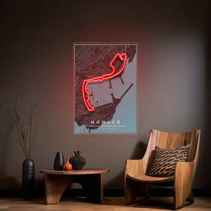 Monaco Circuit - Iconic Motorsport Race Track LED Neon Sign Art