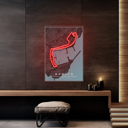 Monaco Circuit - Iconic Motorsport Race Track LED Neon Sign Art