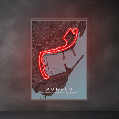Monaco Circuit - Iconic Motorsport Race Track LED Neon Sign Art