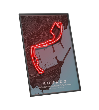 Monaco Circuit - Iconic Motorsport Race Track LED Neon Sign Art