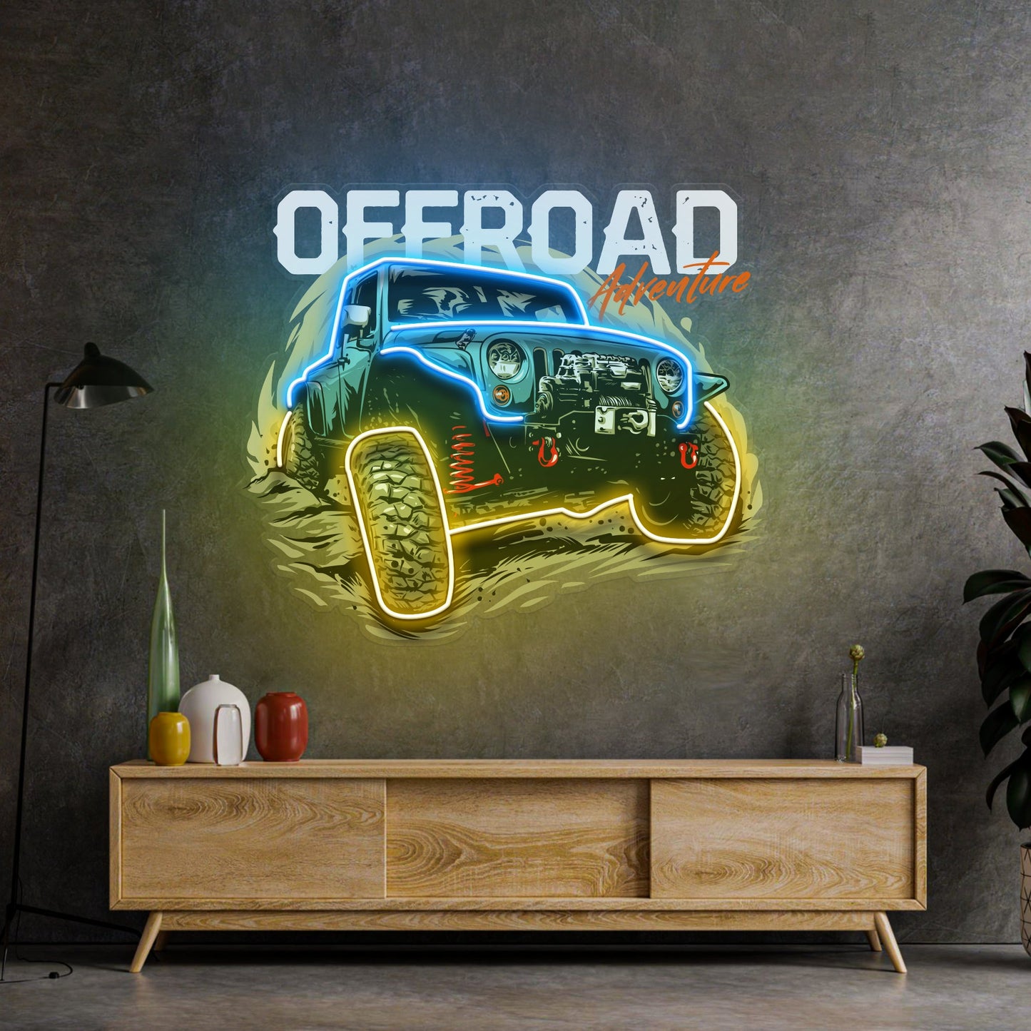 Offroad Adventure Dark  Car LED Neon Sign Light Pop Art