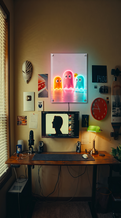 Ghost Family LED Neon Wall Art - Premium Custom LED Neon Artwork