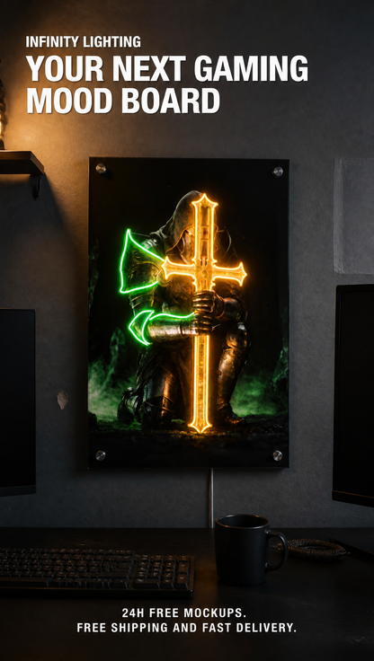 Paladin LED Neon Wall Art - Premium Custom LED Neon Artwork
