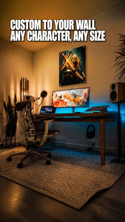 Paladin with Cross LED Neon Wall Art - Premium Custom LED Neon Artwork