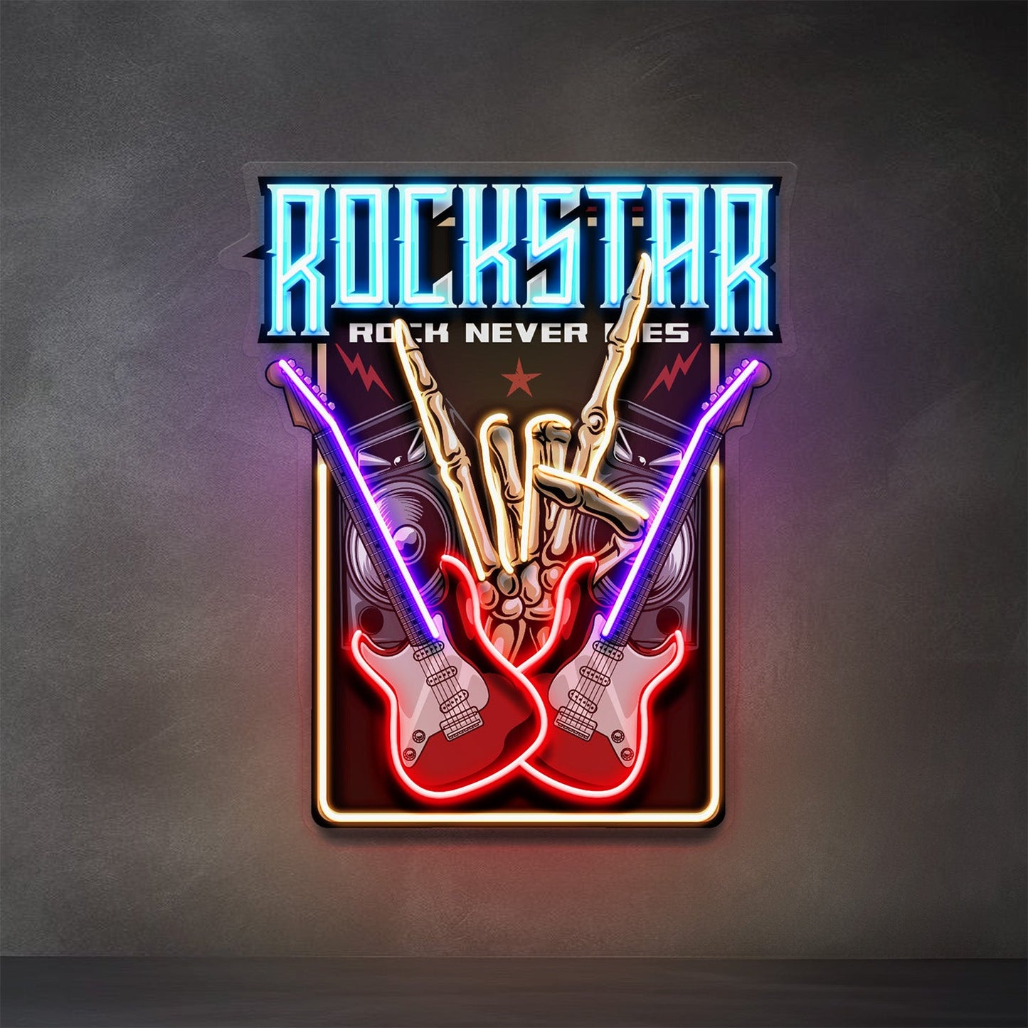 Rock Star LED Neon Sign Light Pop Art
