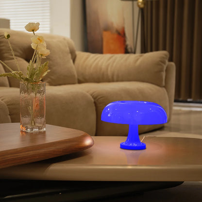 Orange Mushroom Table Lamp Modern Bauhaus LED Night Light