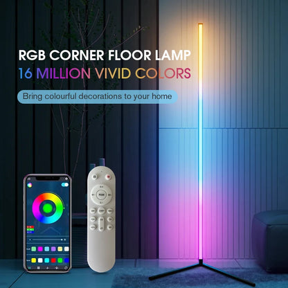 Smart RGB LED Floor Lamp - Transform Your Space with 16 Million Colors & Music Sync for a Vibrant Home Experience