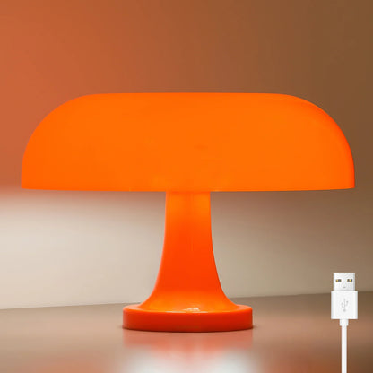 Orange Mushroom Table Lamp Modern Bauhaus LED Night Light