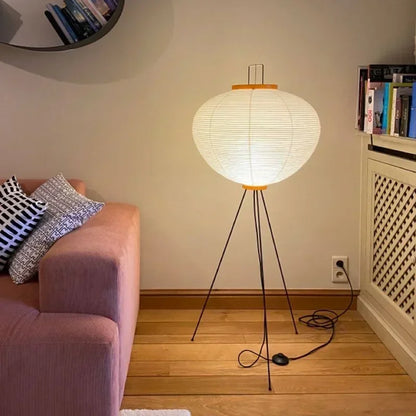 Japanese Noguchi Akari Rice Paper Floor Lamp – Elevate Your Space with Wabi Sabi Lighting for a Cozy Living Room or Bedroom
