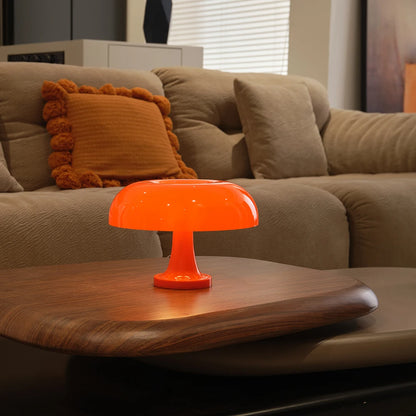 Orange Mushroom Table Lamp Modern Bauhaus LED Night Light