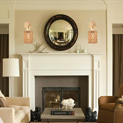 Hemp Rope Bedhead Wall Lamp Cylindrical Light For Bedroom